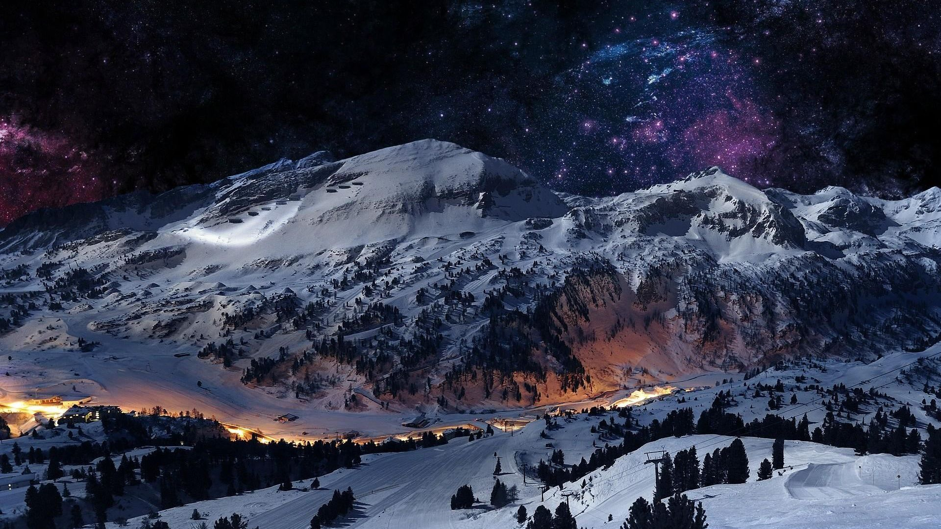1920x1080 Graceful Winter Mountain Night | Mountains at night, Mountain landscape, Winter wallpaper hd