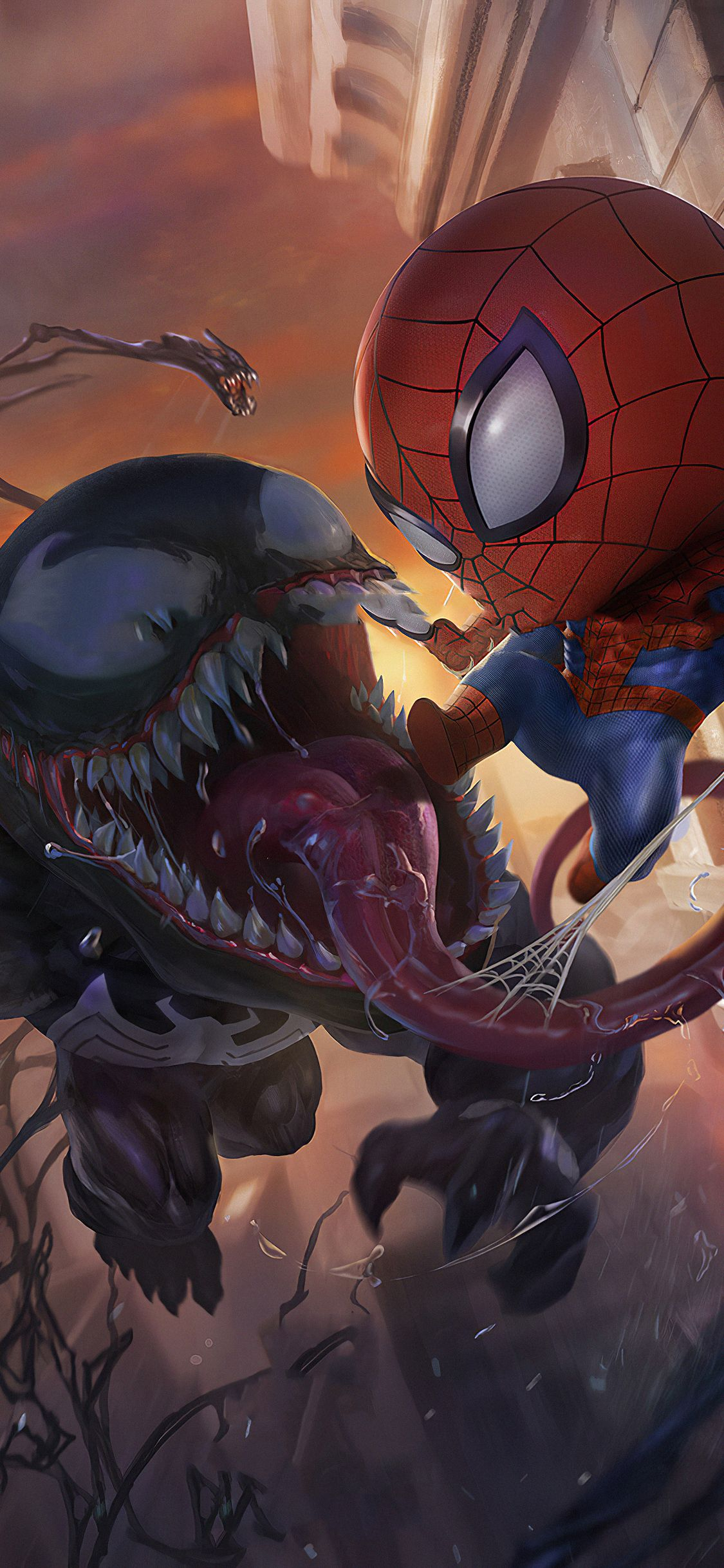 1125x2436 Venom Spiderman Chibi Wallpapers | | Spiderman artwork, Marvel wallpaper, Superhero wallpaper