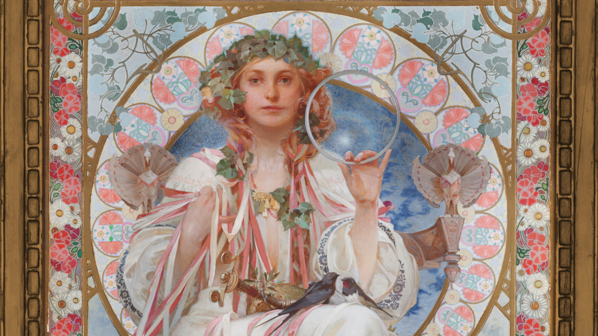 1920x1080 Traditional Artwork Alphonse Mucha Artwork Art Nouveau Fantasy Art Women Fantasy Girl Wallpaper Resolution: ID:488712