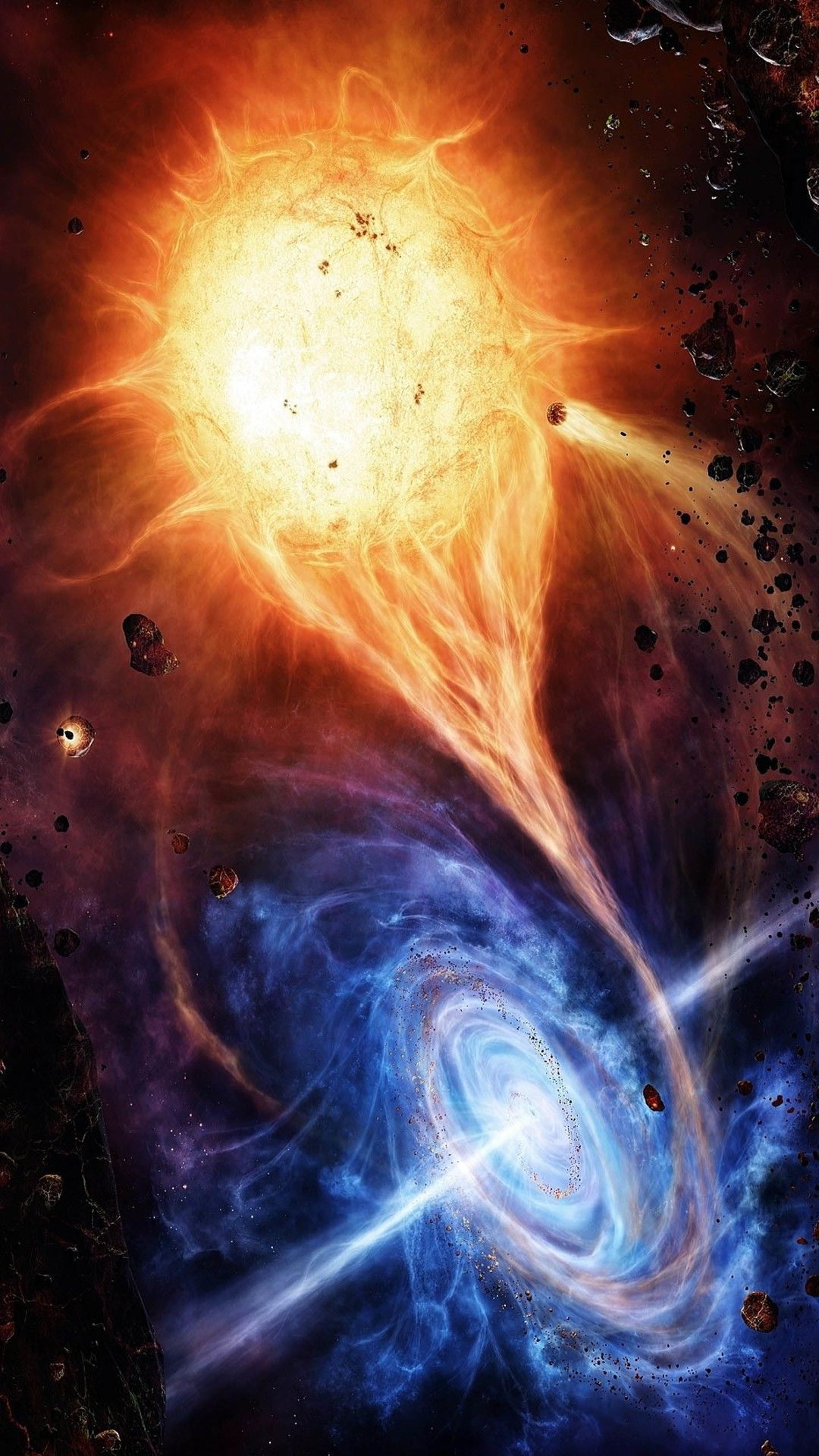 1080x1920 Vortex Red And Blue Space Explosion #iPhone #6 #plus #wallpaper | Space art, Space and astronomy, Black hole