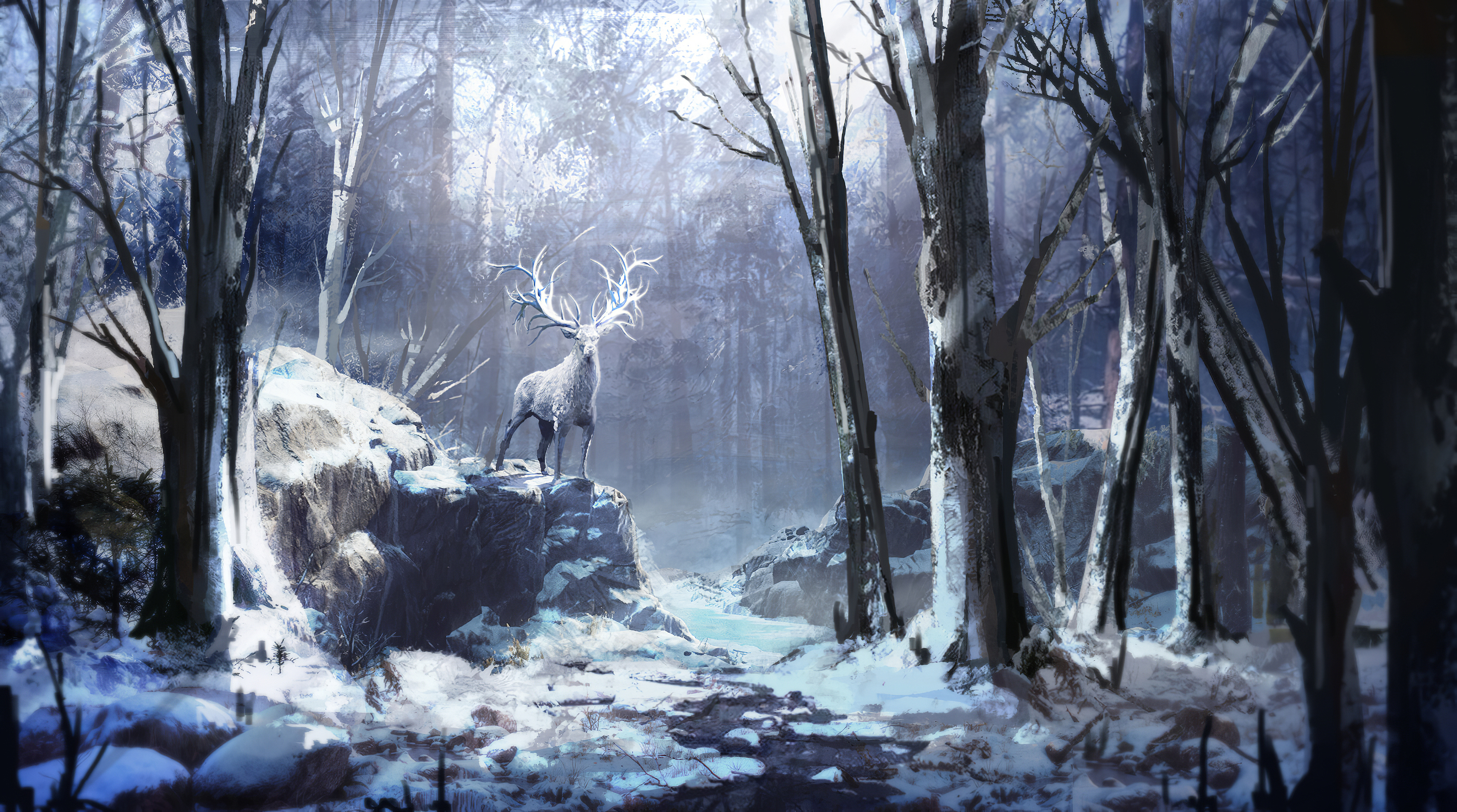 3840x2140 Winter Forest Reindeer 4k, HD Artist, 4k Wallpapers, Images, Backgrounds, Photos and Pictures