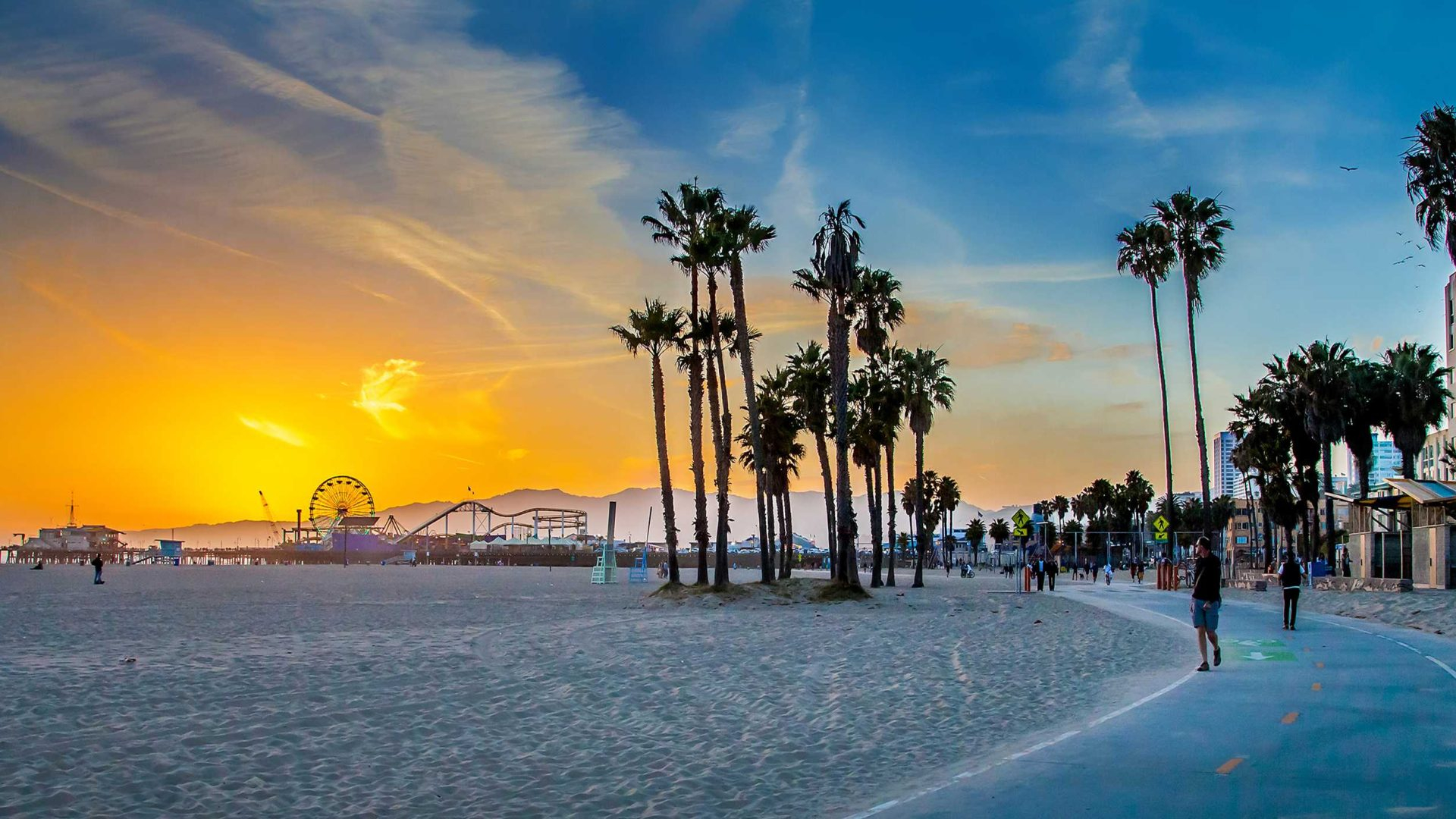 1920x1080 City Santa Monica Pacific Pier Venice Beach in California hd Eyecandy for your XFCE-Desktop