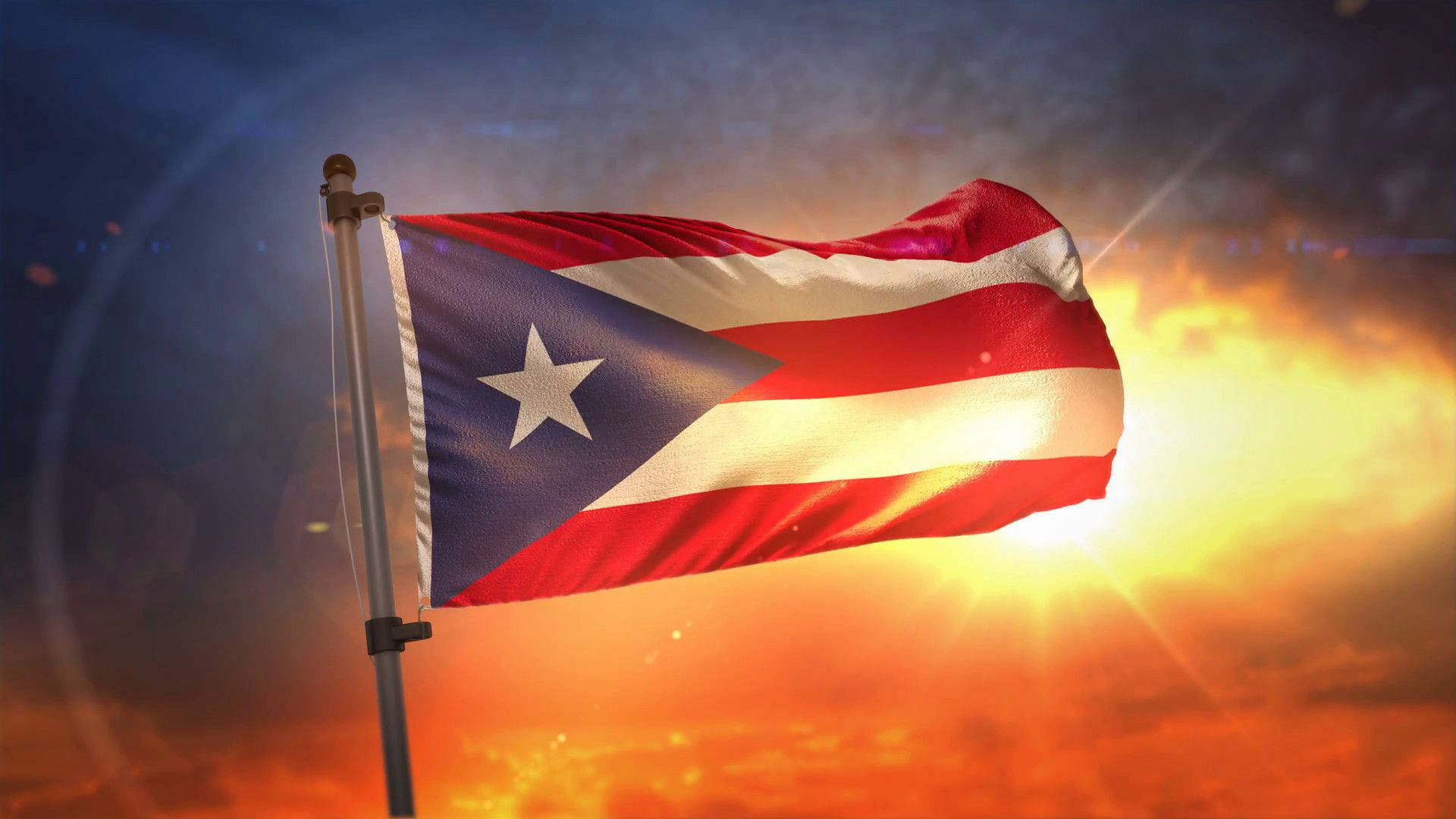 1920x1080 Download Puerto Rican Flag Waving High Wallpaper