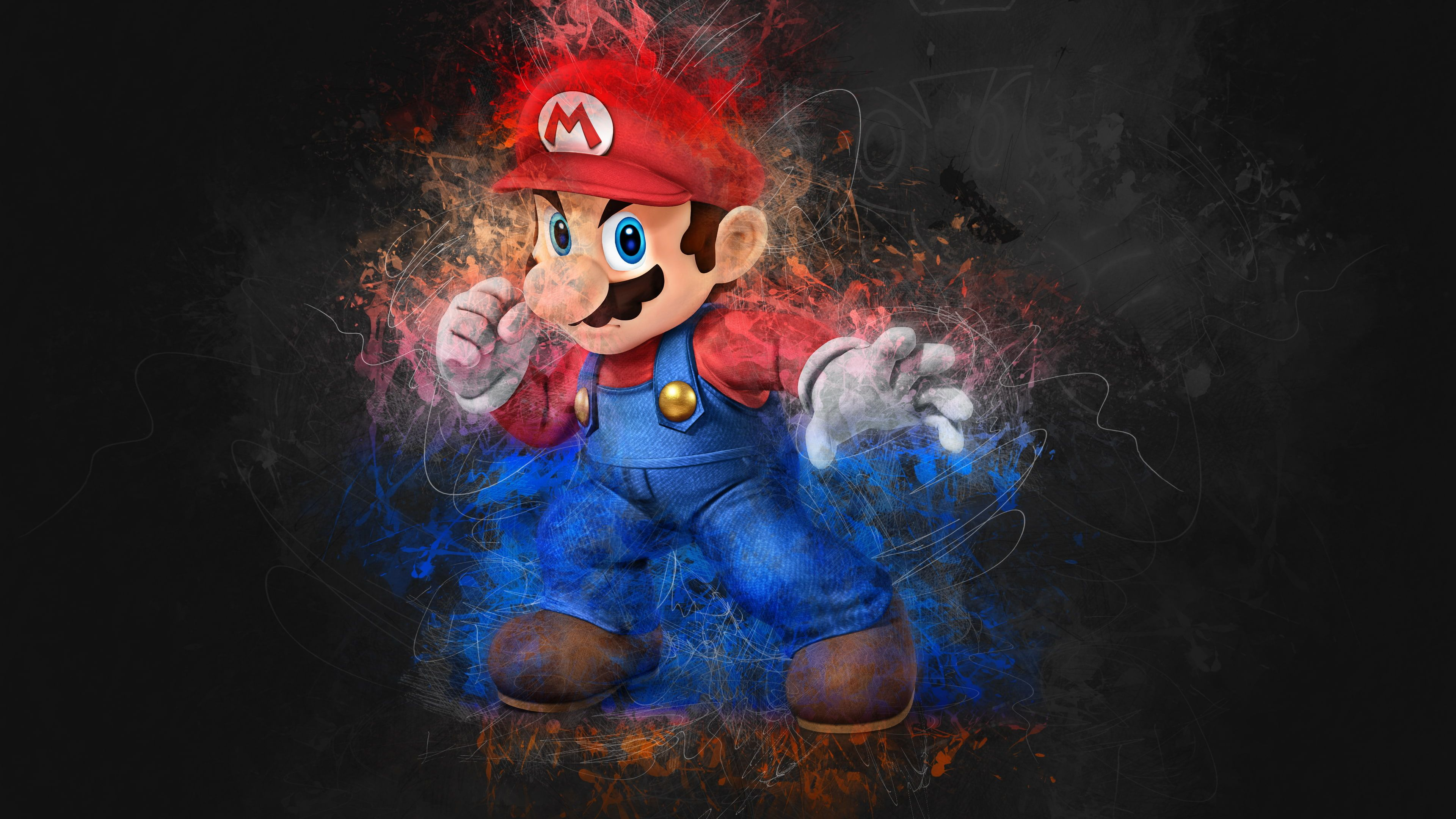 3840x2160 hero #artwork Super Mario Bros. Mario (Character Super Smash Brothers #4K # wallpaper #hdwallpaper #desktop | Super mario, Colorful artwork, Cross paintings