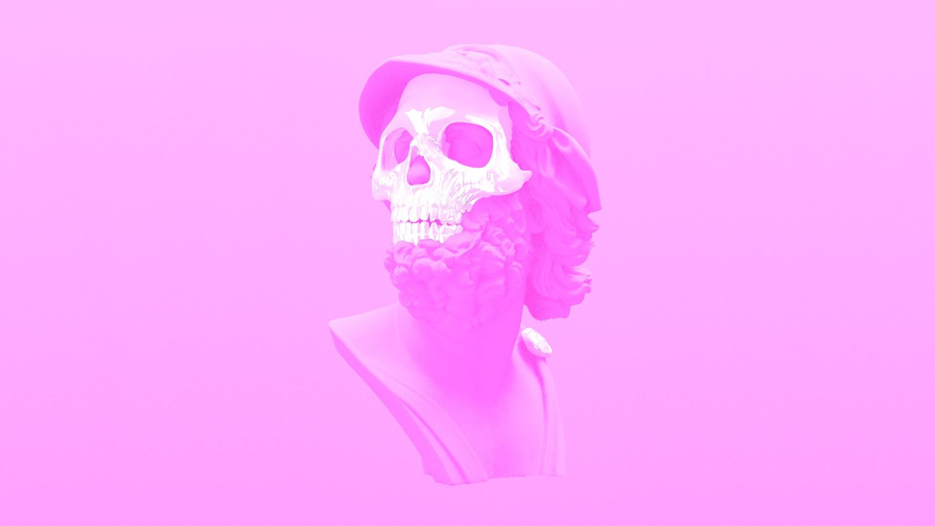 1920x1080 Pink #skeleton #skull #vaporwave #1080P #wallpaper #hdwallpaper #desktop | Pink skull wallpaper, Vaporwave wallpaper, Skull wallpaper