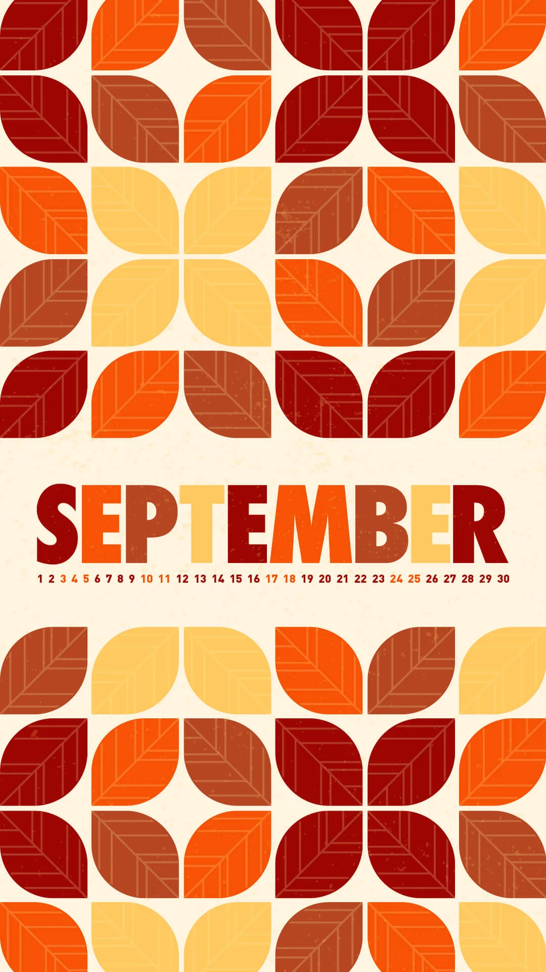 1080x1920 September 2016 Desktop Calendar Wallpaper Paper Leaf