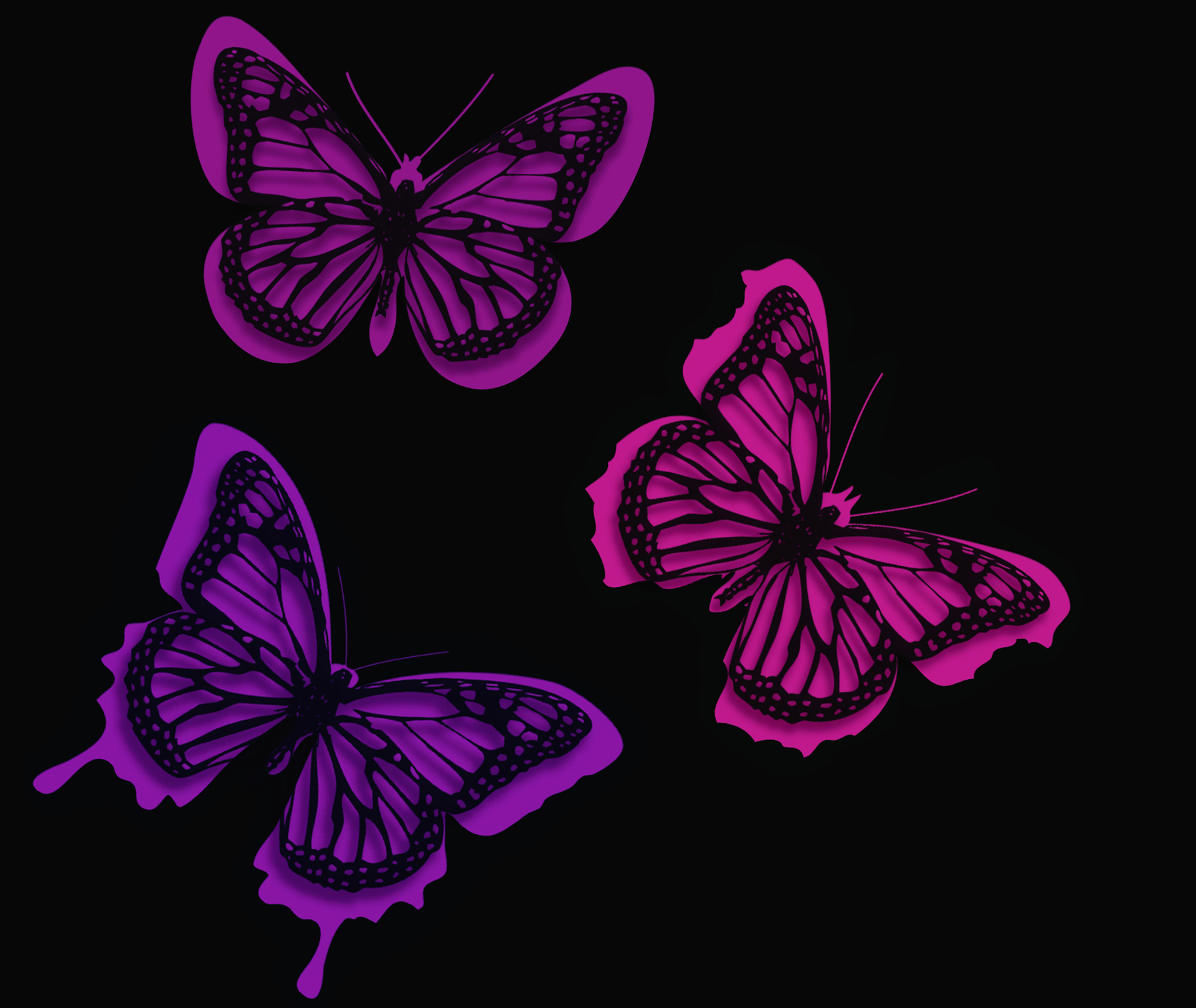 1920x1618 Pink Butterflies Artistic, HD Artist, 4k Wallpapers, Images, Backgrounds, Photos and Pictures