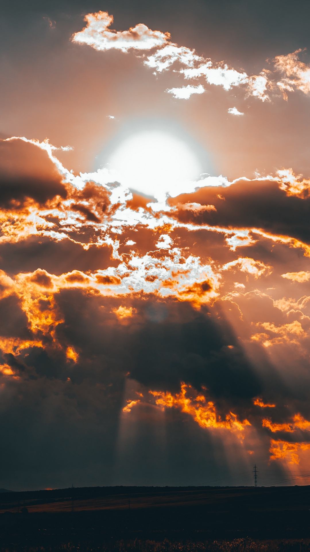 1080x1920 Clouds Sun Sunset Wallpaper [