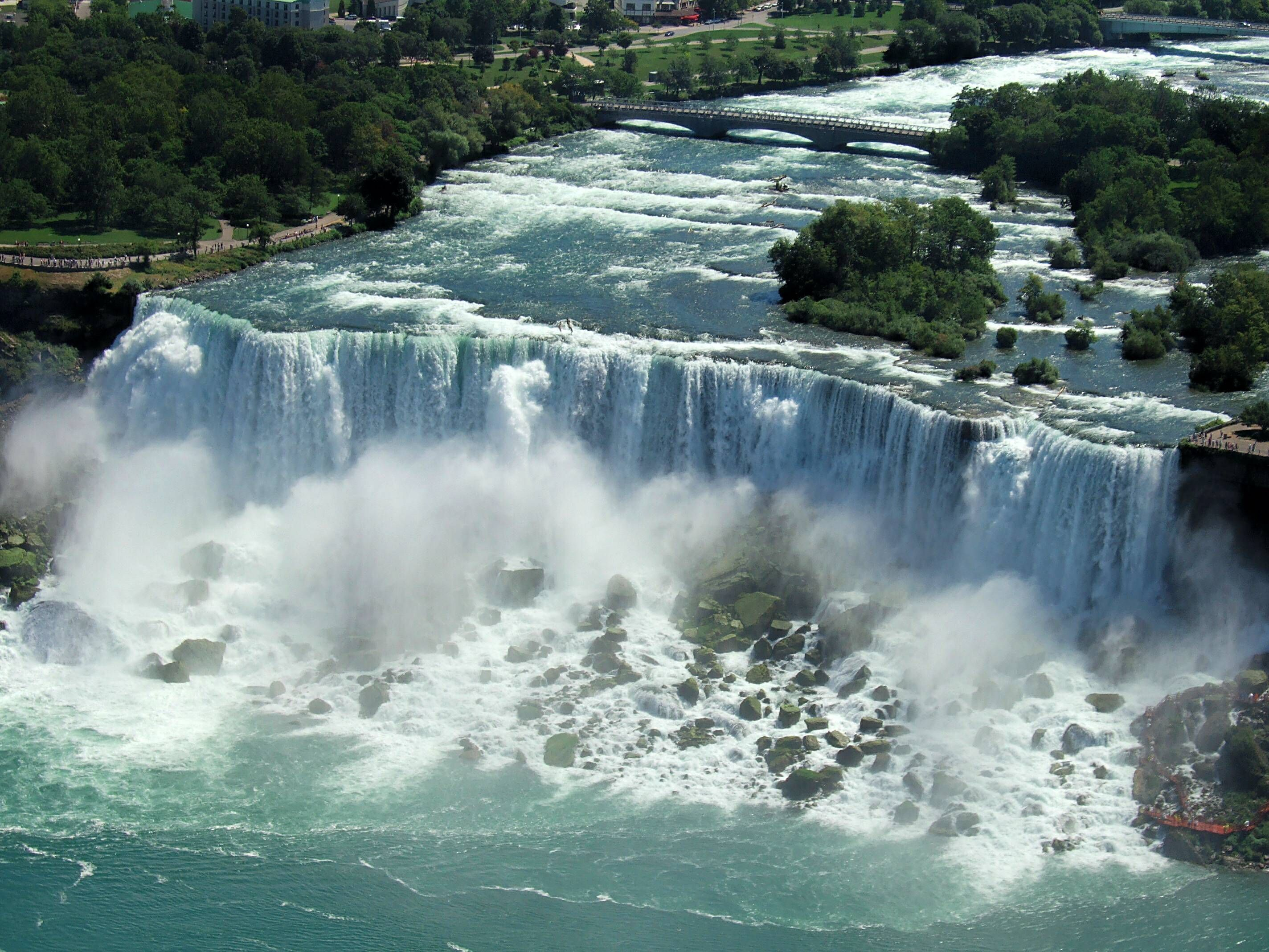 2848x2136 Overview of American side of Niagara Falls. Note the rocks at the bottom. It's not the rushing waters that kills, it's the&acirc;&#128;&brvbar; | Niagara falls, Niagara, Fall wallpaper