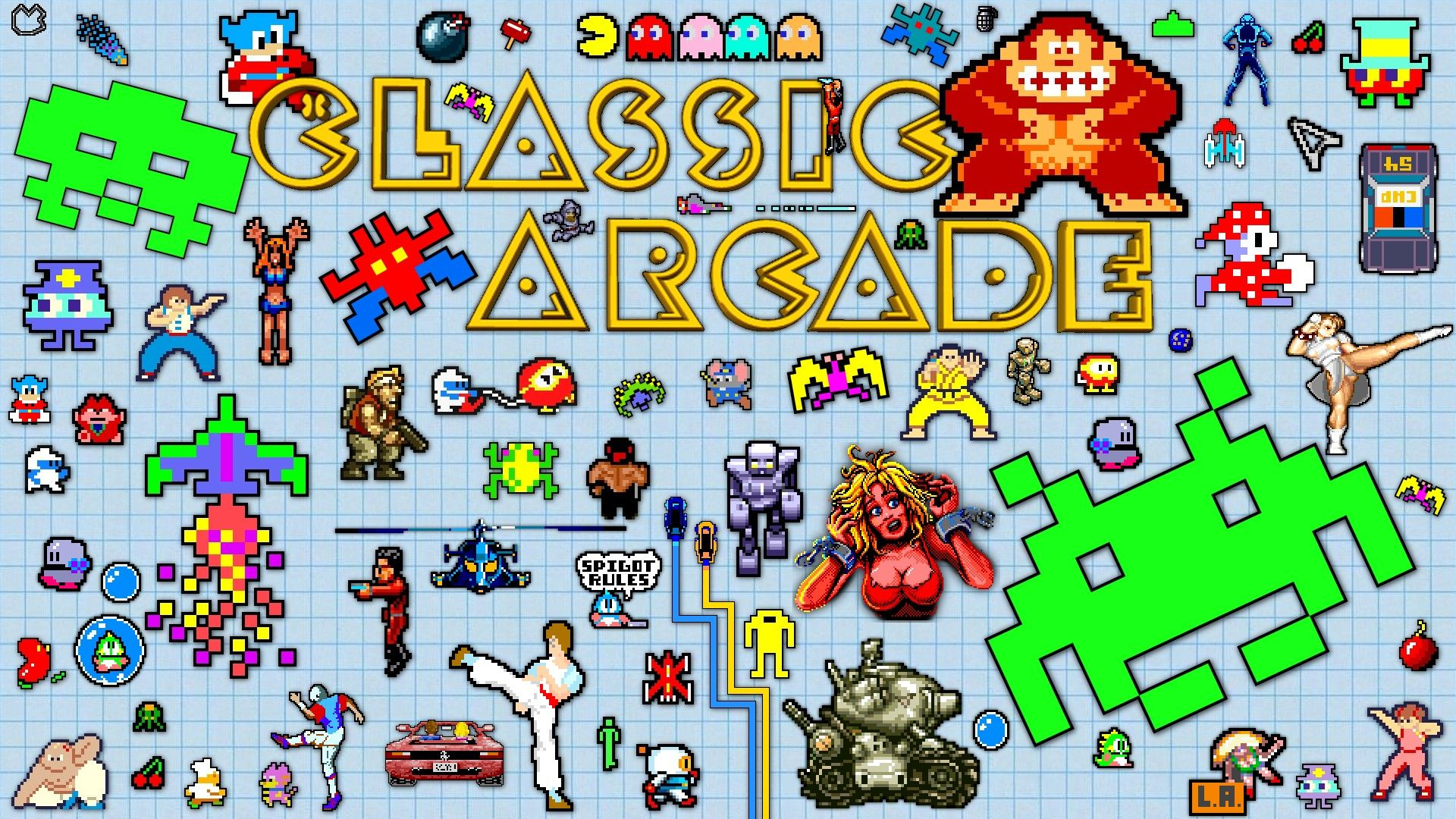 1920x1080 Arcade Wallpaper | decided to 1080-fie my arcade classic wallpaper hope you like it ... | Classic video games, Retro arcade games, Retro video games