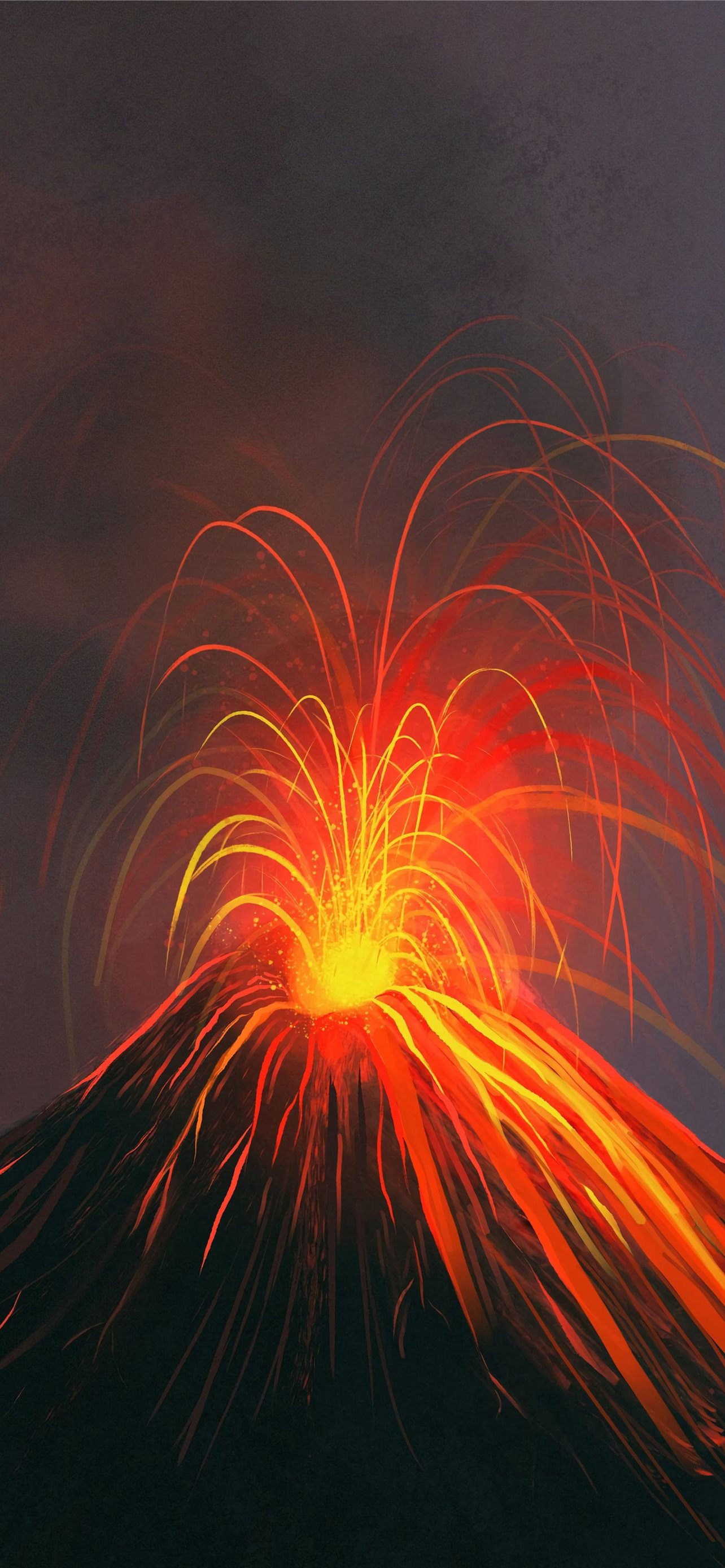 1284x2778 volcano eruption art samsung galaxy s4 s5 note iPhone Wallpapers Free Download