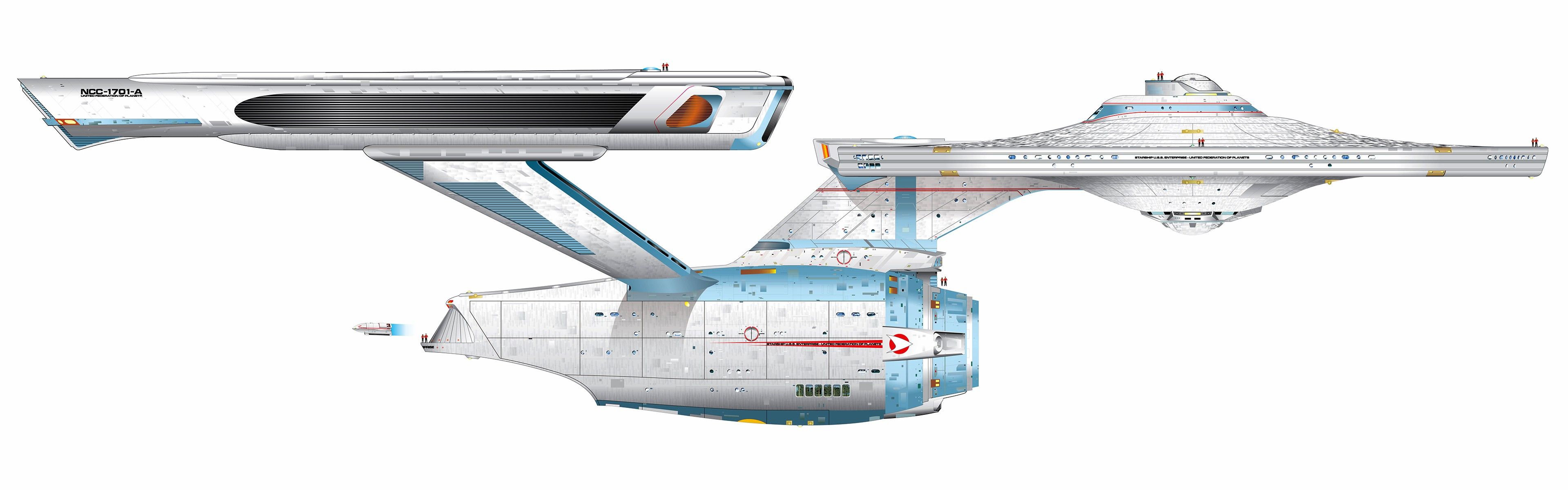 3840x1200 Star Trek USS Enterprise Spaceship Multiple Display Simple Background Dual Monitors Wallpaper Resolution: ID:82379