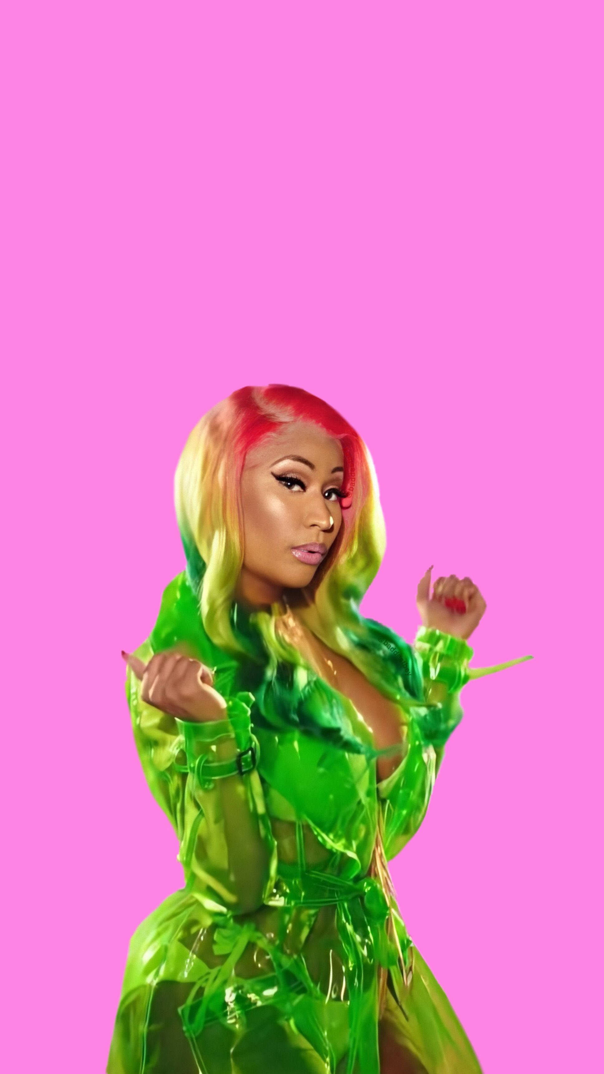 1938x3446 Download Nicki Minaj In Green Wallpaper