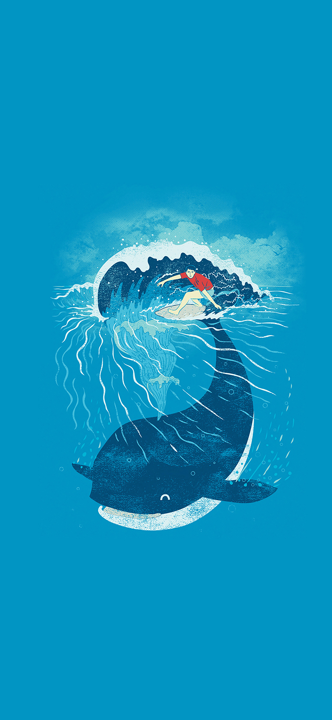 1125x2436 | iPhone11 wallpaper | ah84-whalewave-animal-illust-art-sea