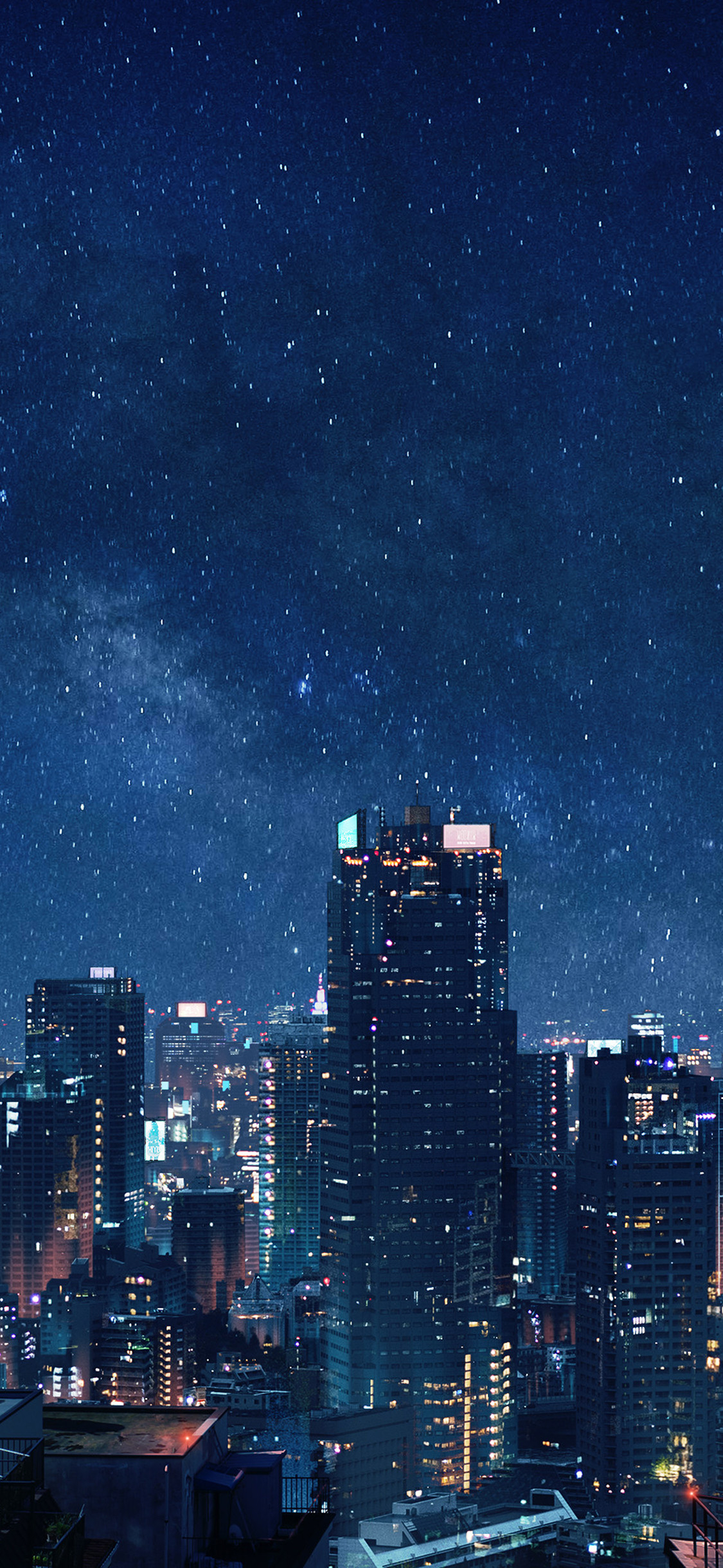 1125x2436 | iPhone11 wallpaper | bl95-art-night-anime-city