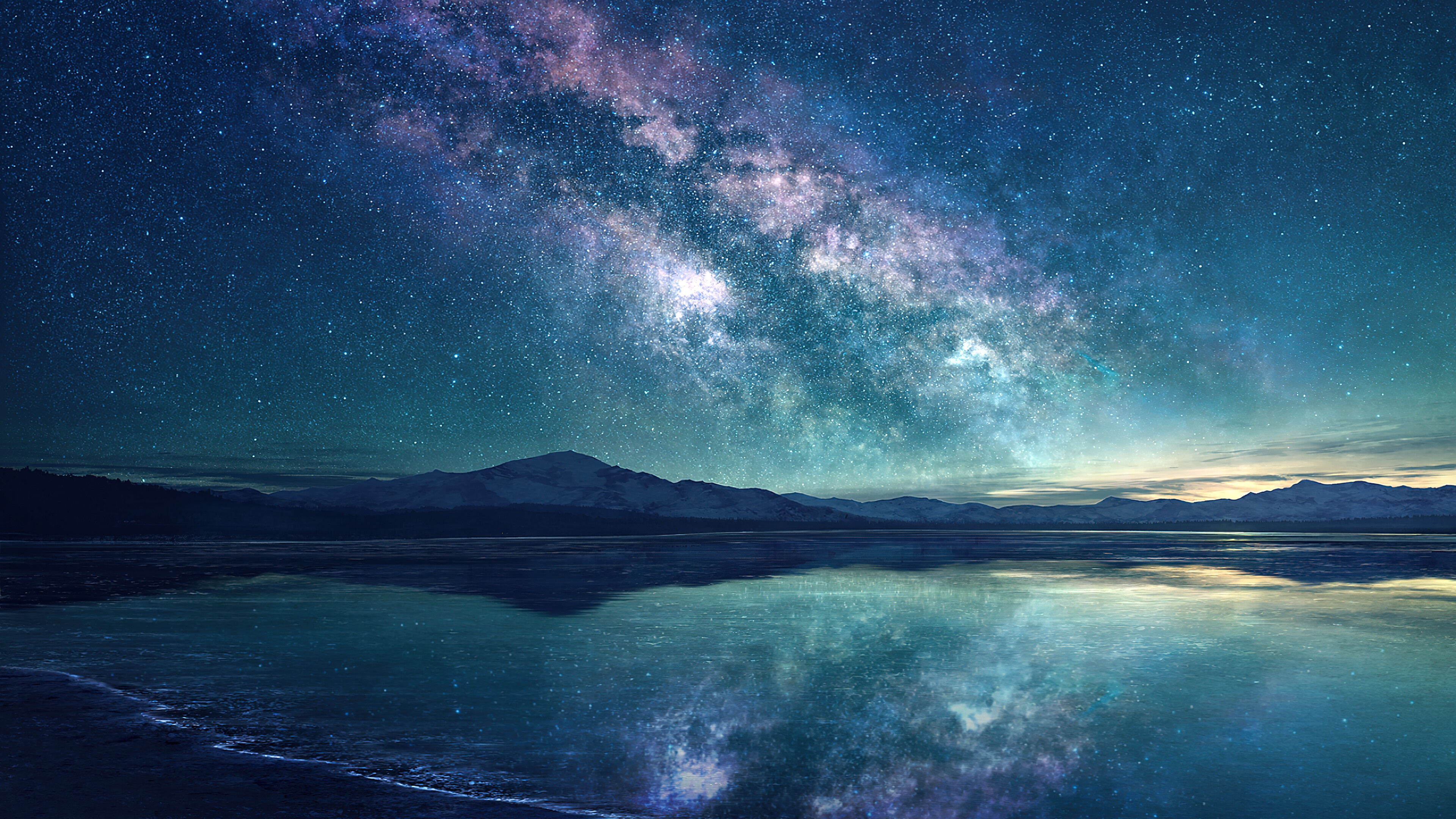 3840x2160 Milky Way Ocean Wallpapers Top Free Milky Way Ocean Backgrounds