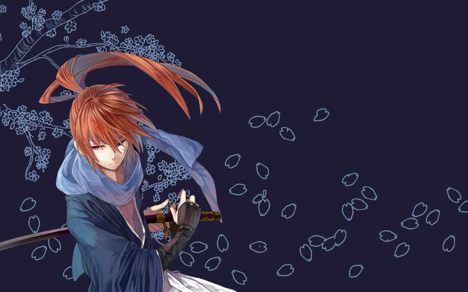 1920x1200 Wallpaper : illustration, redhead, anime, cartoon, katana, Ruroun...